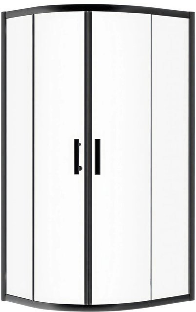 KOLMAN Duschkabine Viertelkreis mit Schiebetür, Schwarz, Transparent, B/T/H: 80 x 80 x 190 cm - Bild 1