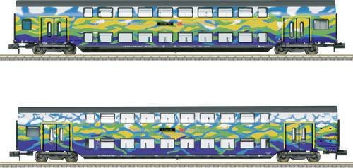 MiniTrix Doppelstockwagen-Set Touristi, Fahrzeuge, Spur N, 1:160 - Bild 1