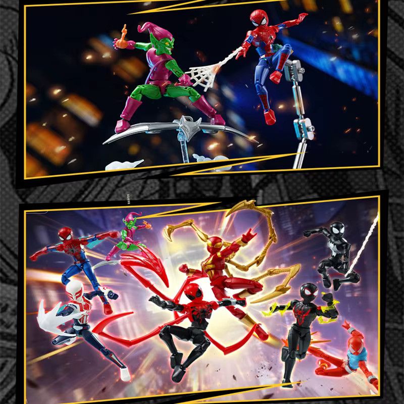 Keeppley Spider-Man: No Way Home Baustein Set mit Iron Spider, Scarlet Spider, Miles Morales und Green Goblin als Anime Figur in Multicolor - Bild 4