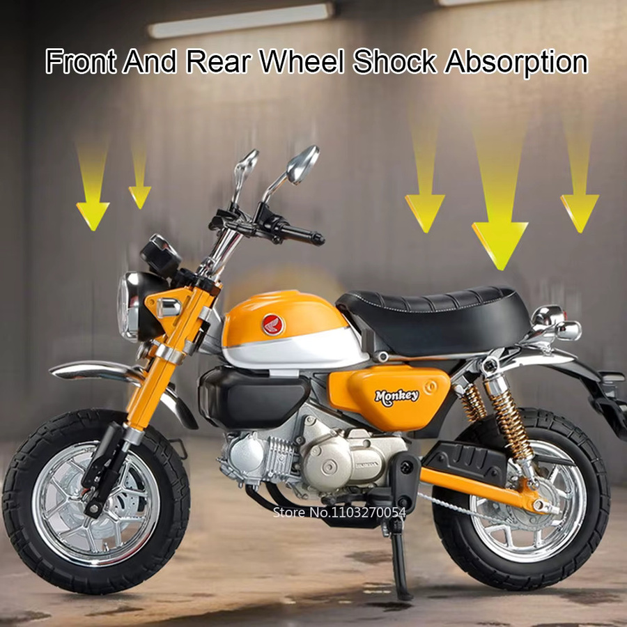 MAKEDA Honda Monkey R NineT, Miniatur-Motorrad-Legierungsmodell, 1:9, mit Licht und Sound - Bild 3