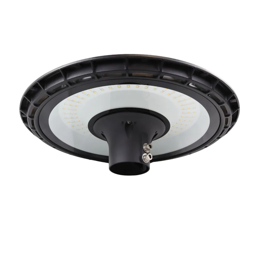 LUXULA Runde LED Mastleuchte Schwarz 90W mit 6000Lm IP65 Schutz und 3000K Warmweiß aus Aluminium und Glas - Bild 2