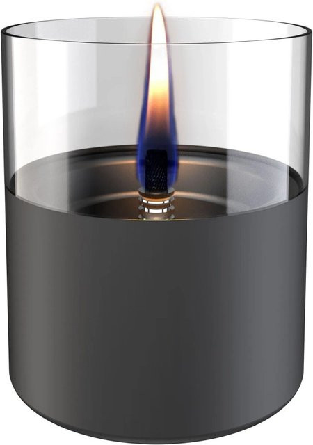 Tenderflame Tischfeuer Lilly Dunkelgrau mit 250 ml Tank aus Glas und Edelstahl - Bild 1