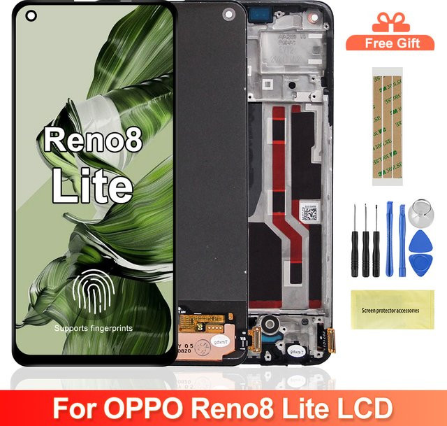 AMOLED LCD Display Touchscreen Digitizer Montage für OPPO Reno8 Lite CPH2343 in Schwarz - Bild 1