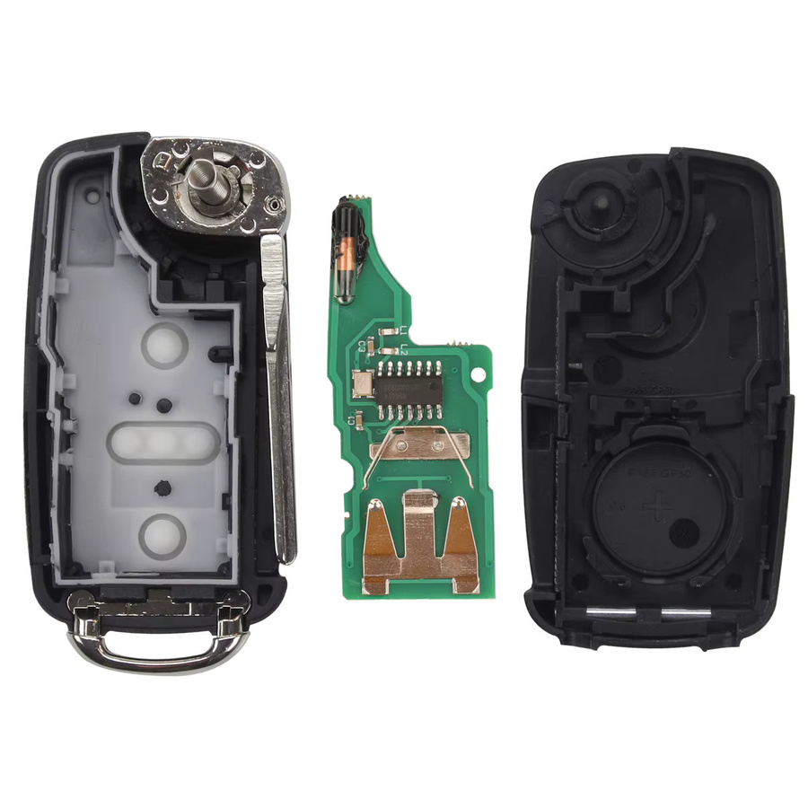 Fernbedienung Autoschlüssel für VW Käfer Eos Golf 6 Jetta Tiguan Seat Skoda Fabia Schwarz 434MHz ID48 Chip 3T0837202 5K0837202AD 202Q - Bild 4