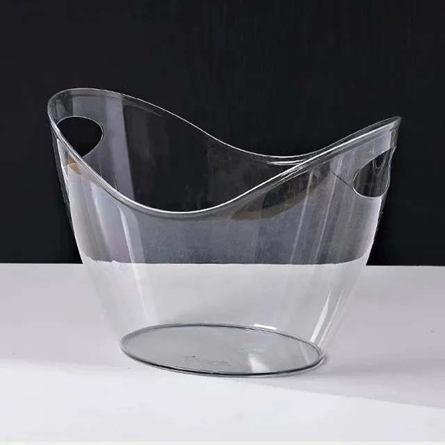 APWIKOGER Getränkeeimer aus Acryl in Transparent, 3,5 l Eiswürfelbehälter mit Griff als Getränkekühler für Partys - Bild 1