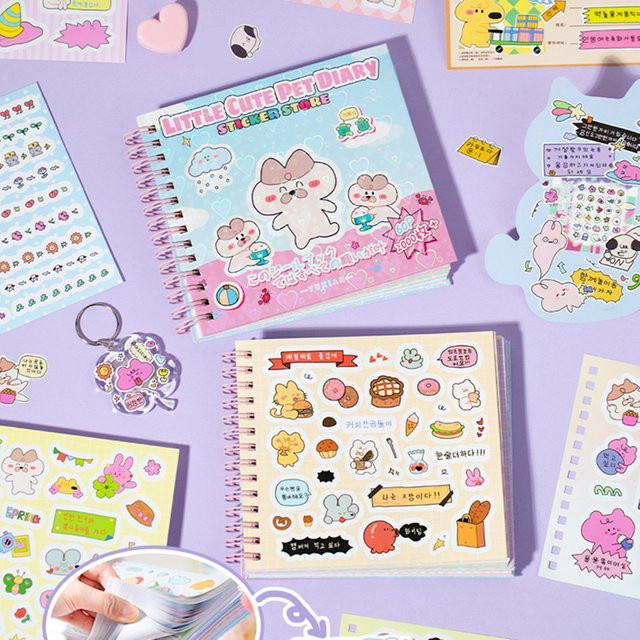 Mr. Paper Kawaii Haustier Tagebuch mit 60 Blättern, DIY Stickerbuch und Sammelalbum in Multicolour - Bild 1