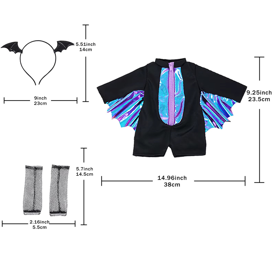 dearbei Puppenkleidungsset, Zubehör, Schwarz, Plüsch / Textil - Bild 5