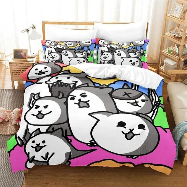 Wucifang Bags Bettwäscheset The Battle Cats Unite mit Bettbezug und Kissenbezügen, Mehrfarbig, B/H: 180 x 210 cm - Bild 1