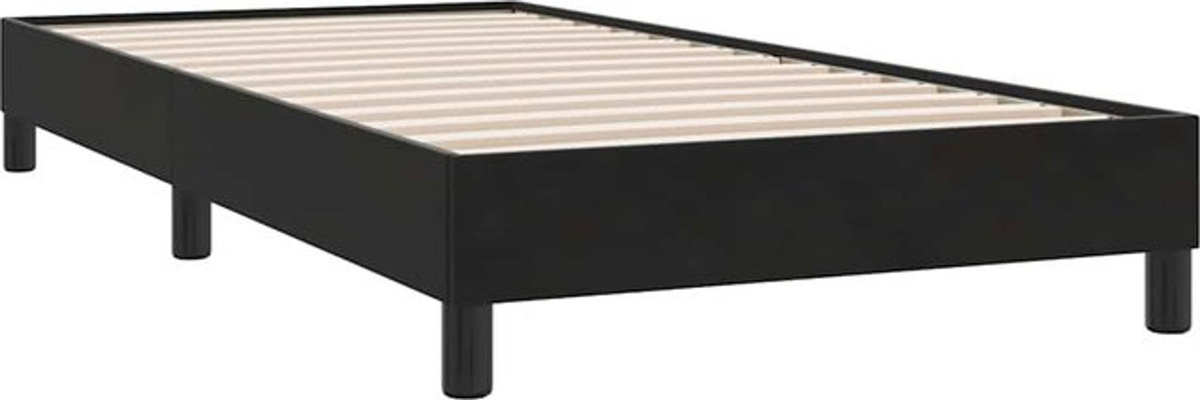 Vidaxl Polsterbett aus Samt und Holzwerkstoff in Schwarz, B/T/H: 100 x 220 cm - Bild 1