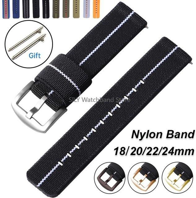asukaband Uhrenarmband Nylon, Silber, Unisex - Bild 1