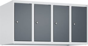 C+P Aufsatzschrank 7035/7016 mit 4 Abteilen und Zylinderschloss in Lichtgrau und Anthrazitgrau, B/T/H: 100 x 50 x 50 cm - Bild 1
