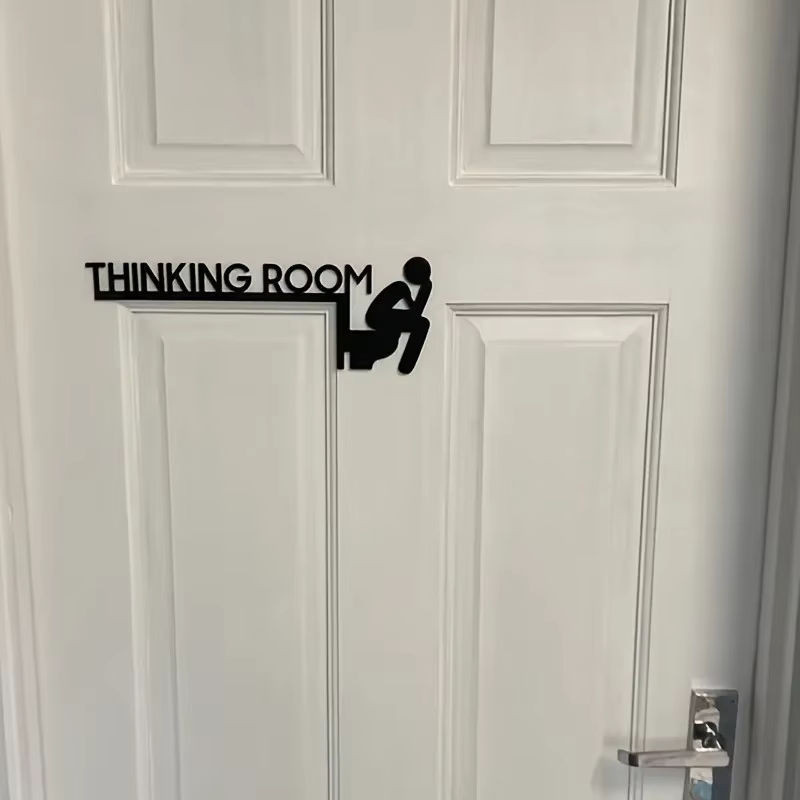 Modernes Toilettentürschild aus Metall von CIFBUY in Schwarz als Wandhalterung und dekoratives Kunstwerk - Bild 1