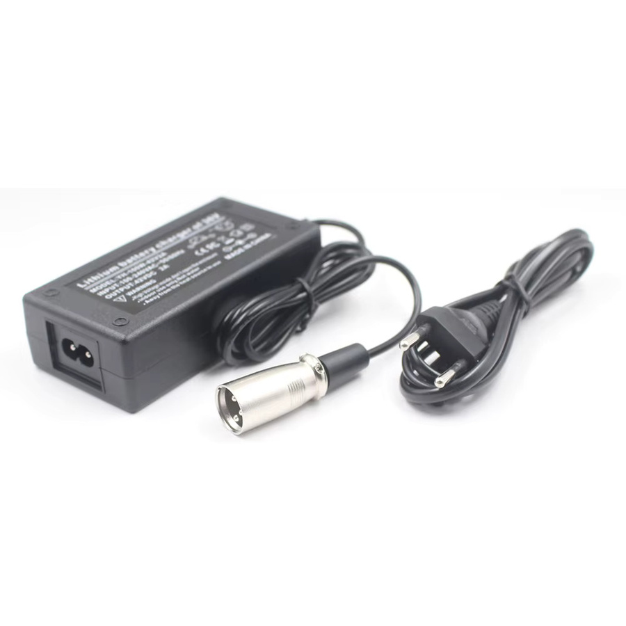 Lamakoki Ladegerät 42V 2A für 36V 18650 Lithium-Akkus mit 3-poligem XLR-Stecker in Schwarz - Bild 2