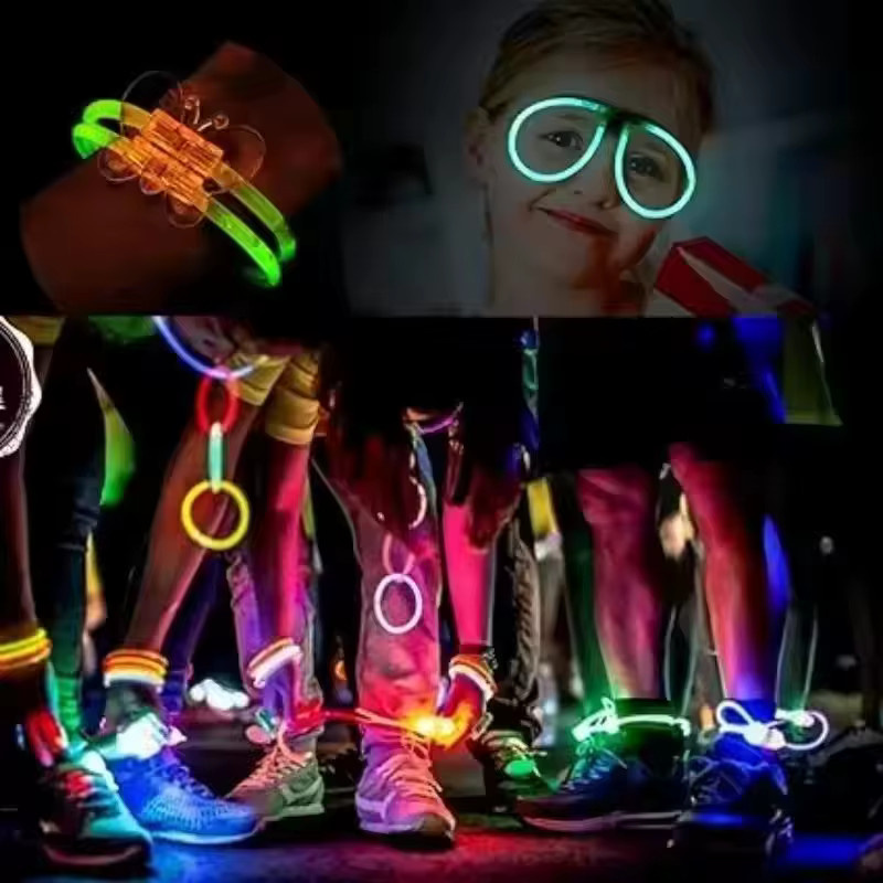 Fluoreszenzstäbe für Partys, mehrfarbige Leuchtstäbe, biegbare Leuchtarmbänder - Bild 4
