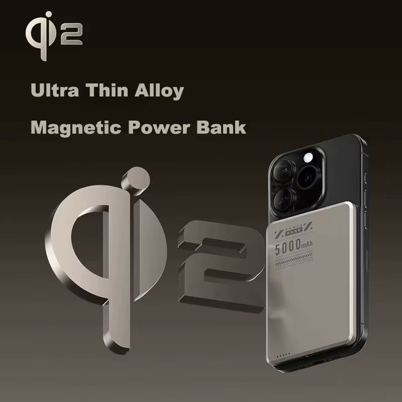 Ultradünne magnetische Qi2 Wireless Powerbank in Gold – Tragbarer externer Akku mit MagSafe Kompatibilität für iPhone 16, Samsung, Huawei und Xiaomi - Bild 2