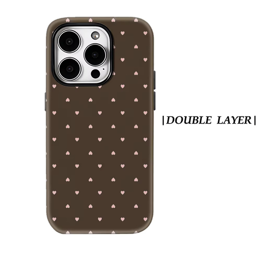 Robuste Handyhülle von Potdemiel mit rotem Herz auf hellbraunem Hintergrund für iPhone 17, 16, 15, 14, 13 Pro Max Plus, magnetisch und doppelschichtig - Bild 6