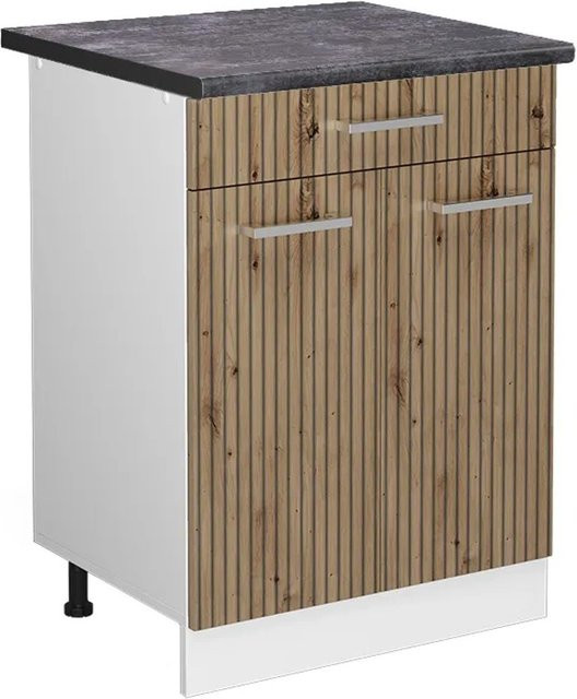 Vicco Küchenunterschrank R-Line Artisan-Eiche und Weiß mit Schublade und Türen, B/T/H: 60 x 60 x 81,6 cm - Bild 1