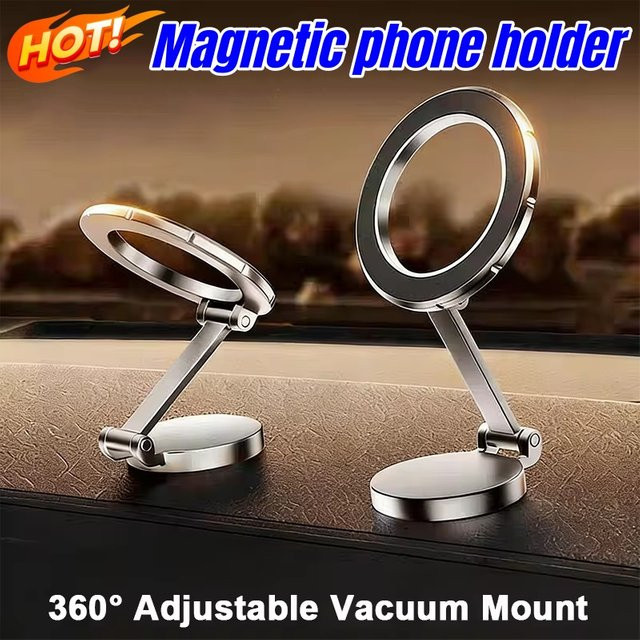 DIXSG Magnetischer Autotelefonhalter mit Saugnapf, 360 Grad drehbar und faltbar, kompatibel mit MagSafe - Bild 1