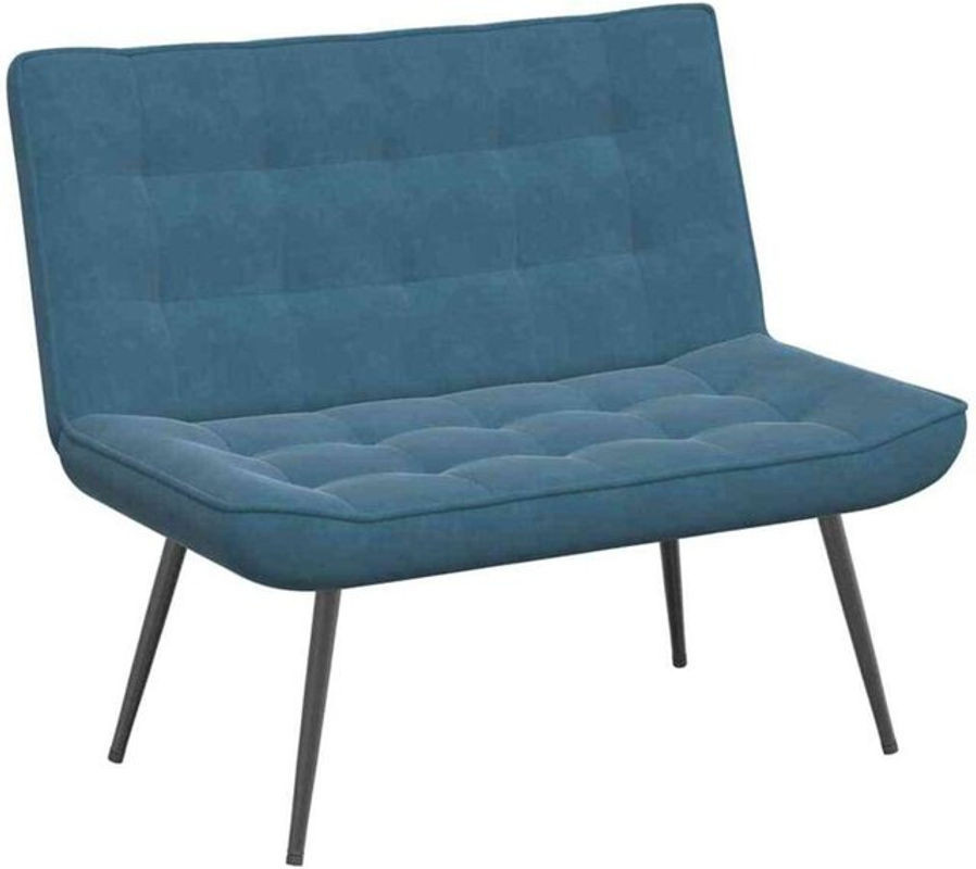 Moderne Sitzbank mit Rückenlehne aus Samt von vidaxl, Blau, B/T/H: 110 x 74 x 84 cm - Bild 1