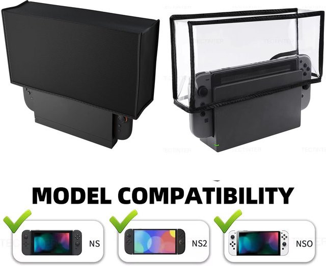 TECTINTER Staubdichte Schutzhülle für Nintendo Switch und Switch OLED Dock, transparent - Bild 1