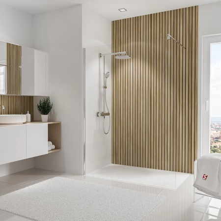 Schulte Duschrückwand DecoDesign Dekor Japandi Holzoptik in Braun B: 255 cm, H: 150 cm