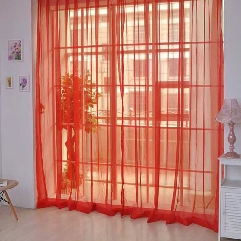 Transparenter Tüllvorhang in Braun für Wohnzimmer und Schlafzimmer, Breite: 100 cm, Höhe: 200 cm - Bild 2