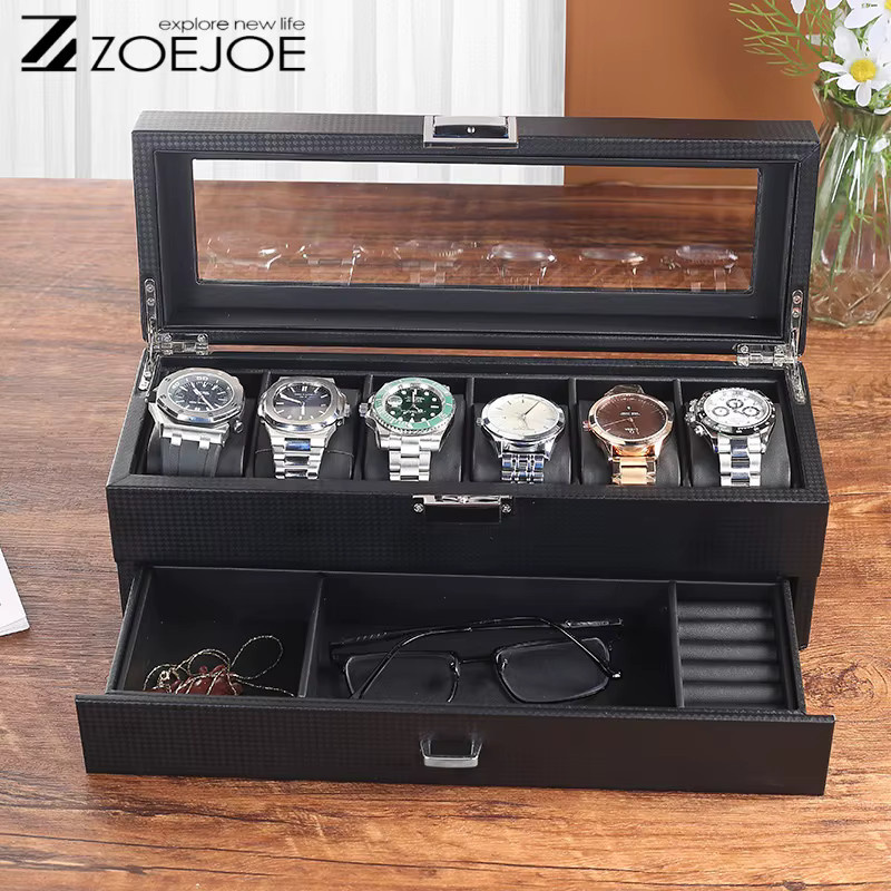 ZOEJOE Uhren-Schmuck-Ausstellungsständer, Aufbewahrungsbox, PU-Leder, 2-farbig - Bild 4