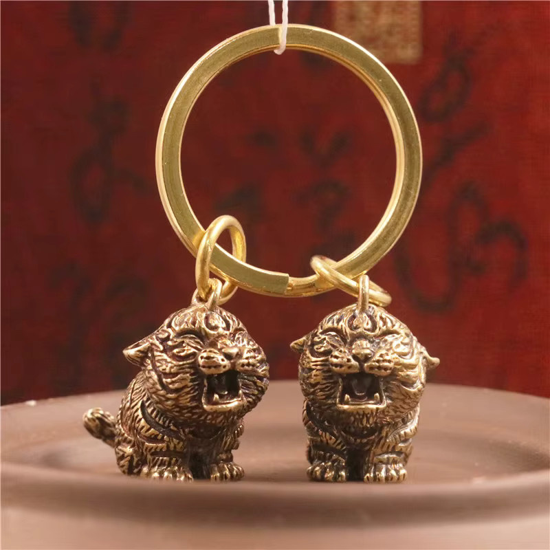 JETTING Schlüsselanhänger Messing, Tiger-Motiv, Gold, Unisex - Bild 2