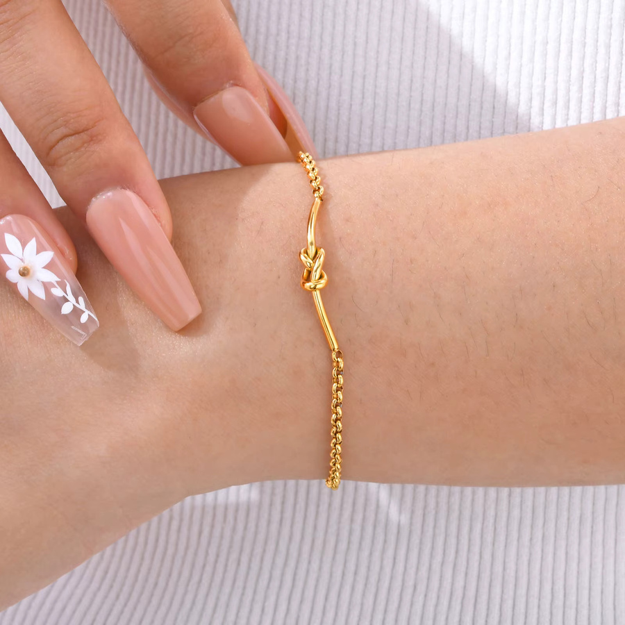 Myfresty Armband, Edelstahl, Gold, Minimalistisch, Damen - Bild 2