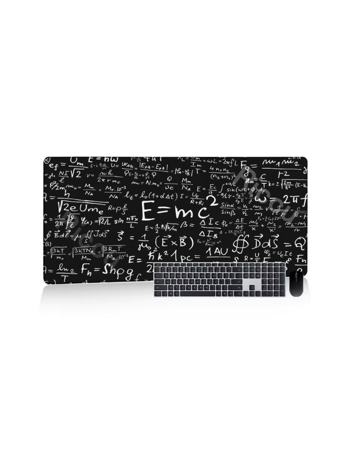 Riccu Mauspad E=mc2 Formel Wissenschaft Schwarz XXL Gamer-Mauspad und Schreibtischunterlage - Bild 4