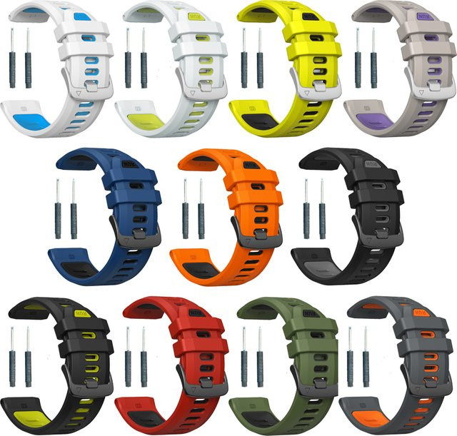 Uhrenarmband Silikon, Weiß, 22mm, für Garmin Forerunner - Bild 1