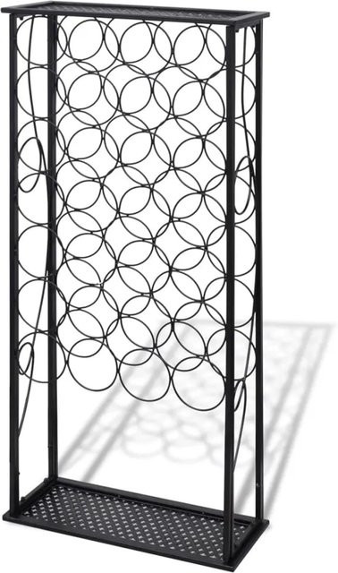 vidaXL Flaschenregal aus Schmiedeeisen in Schwarz für 28 Flaschen, B/T/H: 47,5 x 21 x 100 cm - Bild 1