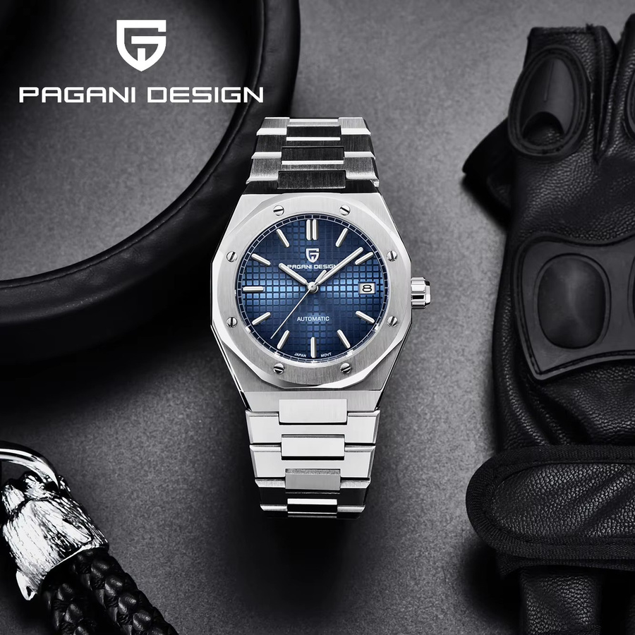 Pagani Design Automatik Armbanduhr, Edelstahl, Saphirglas, Schwarz, Herren - Bild 2