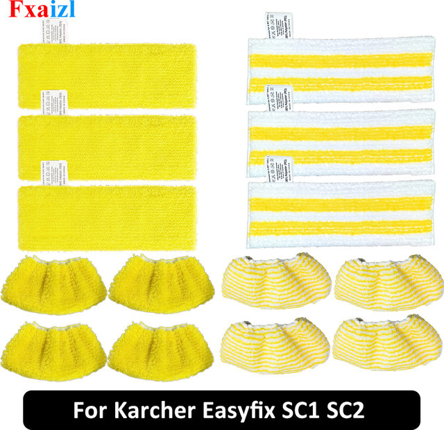 Karcher Ersatz-Mikrofasertücher für Bodenreinigung in Gelb für Easyfix SC1 SC2 SC3 SC4 SC5 Dampfreiniger-Sets - Bild 1