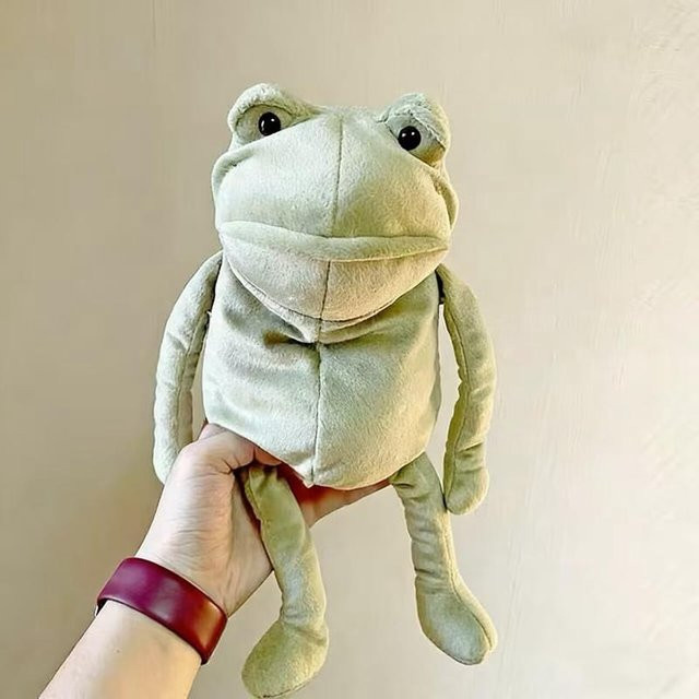 Yiran toy Kawaii Trauriger Frosch Plüschtier, 18/33cm, Grün - Bild 1
