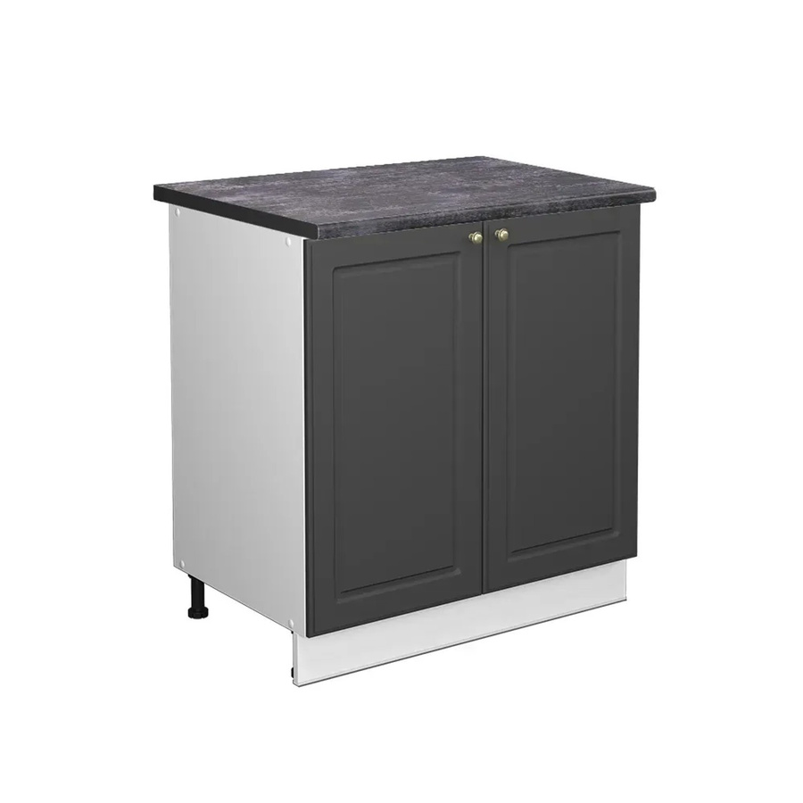 Vicco Spülenunterschrank Fame-Line in Anthrazit-Gold/Weiß mit Regal, B/T/H: 80 x 60 x 82 cm - Bild 2