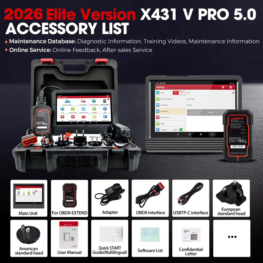 LAUNCH X431 PRO V 5.0 Bidirektionaler OBD2-Scanner zur Alle-System-Diagnose mit ECU-Codierung und 31 Servicefunktionen in Schwarz - Bild 4