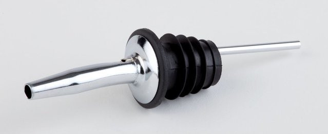 APS Permanent-Ausgießer aus Edelstahl und Silikon, schwarz/silber, 6er Pack, H x B x L: 11,5 x 3 x 3 cm - Bild 1