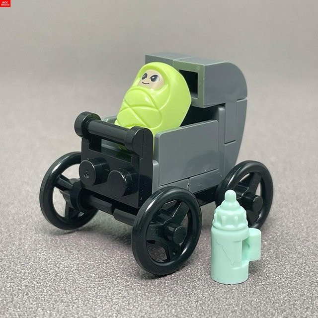 Yiran toy MOC Bausteine Kinderwagen Wiege Flaschenhalter Pädagogische Bausteine 6–12 Jahre - Bild 1