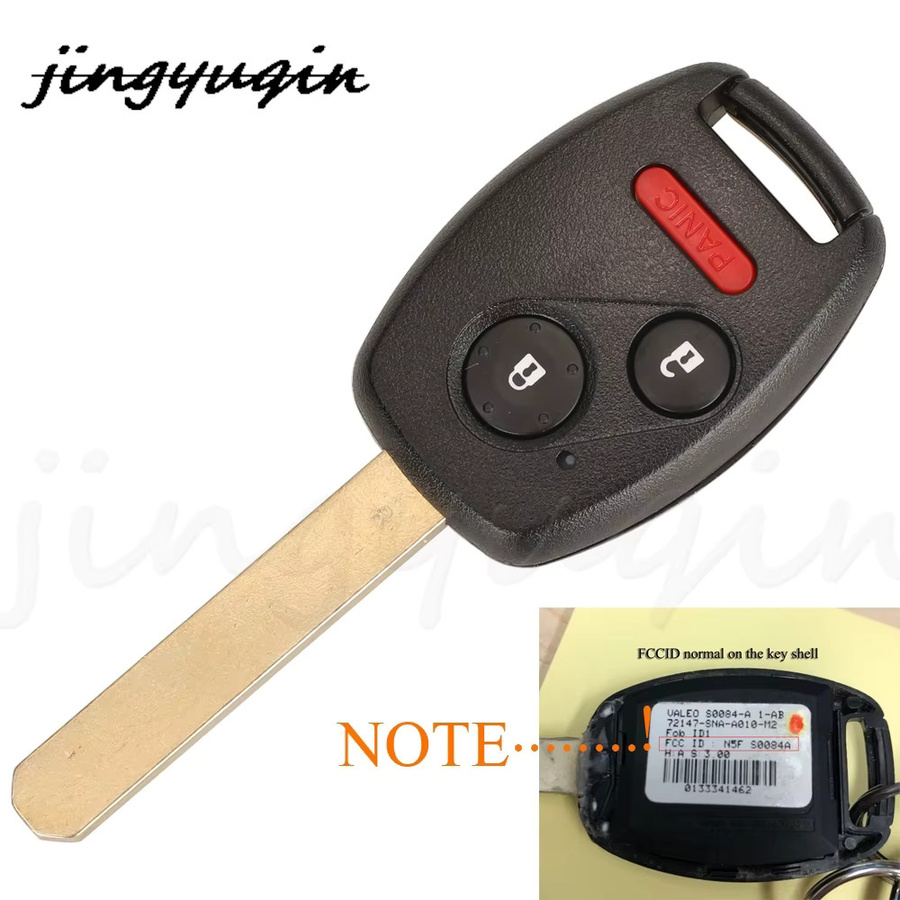 Jingyuqin Fernbedienung Fob N5F-S0084A 313,8 MHz Id46 PCF7961 Chip Auto Schlüssel für Honda Civic Stream Accord in Schwarz - Bild 2
