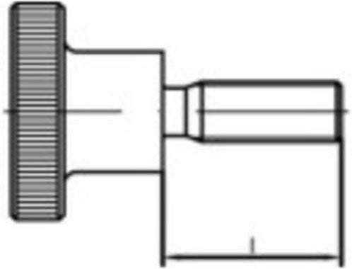 TOOLCRAFT Rändelschrauben M5 20mm DIN 464 aus Stahl, galvanisch verzinkt, Silber, 50 Stück - Bild 1