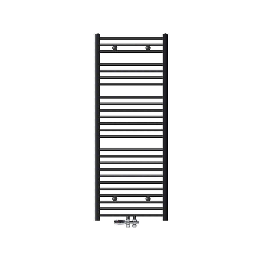 LuxeBath Badheizkörper Sahara Anthrazit gerade mit Thermostat und Bodenanschluss, B: 60 cm, H: 150 cm - Bild 3