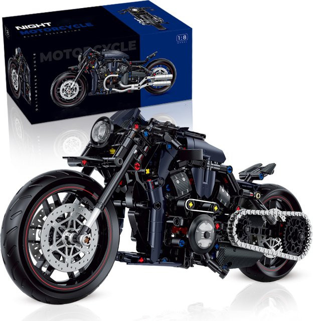 M MENBIS Nacht Racer Motorrad, Bausteine, 500 Teile, Maßstab 1:8 - Bild 1