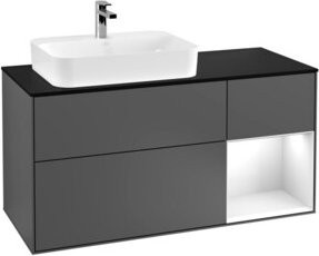 V&B Finion Waschtischunterschrank mit LED-Wandbeleuchtung in Anthrazit, Breite: 120 cm - Bild 1