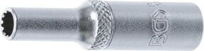BGS Steckschlüssel-Einsatz Gear Lock tief 10155, Antrieb Innenvierkant 6,3 mm (1/4 Zoll), Schlüsselweite 5 mm, Farbe Silber - Bild 1