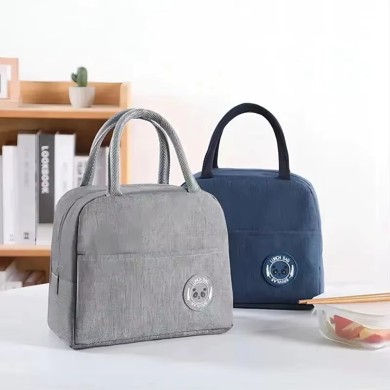 CCKANSCLE Isolierte Lunchbox Tasche aus Aluminiumfolie in Schwarz, Wasserdichte Picknick Tasche für Studenten und unterwegs - Bild 2