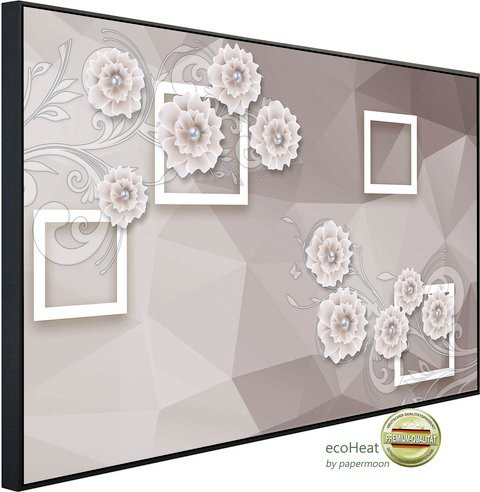 papermoon EcoHeat Infrarotheizung mit Blumenmuster in Bunt und Matt-Effekt mit App-Steuerung und Überhitzungsschutz - Bild 1