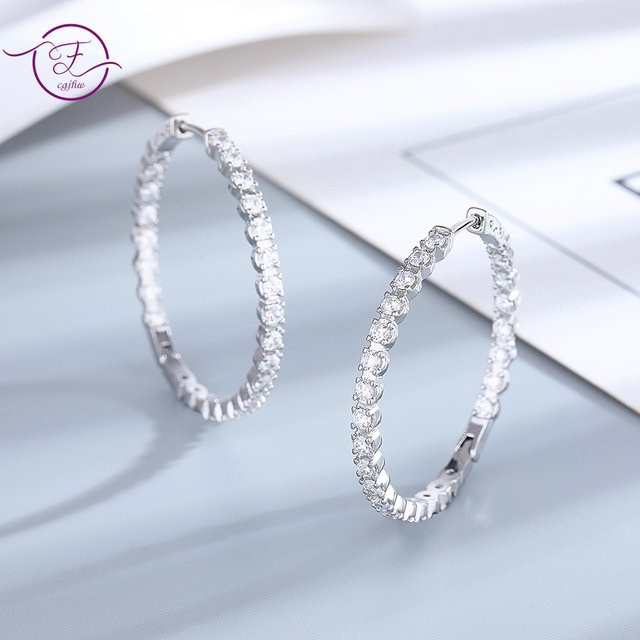FCGJHW Creolen 925 Silber, Zirkonia, Damen - Bild 1