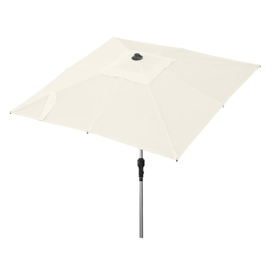anndora Sonnenschirm quadratisch Natural mit Kurbel und UPF 50+ aus Aluminium und Polyester, B/T: 200 x 200 cm, Höhe: 235 cm - Bild 1