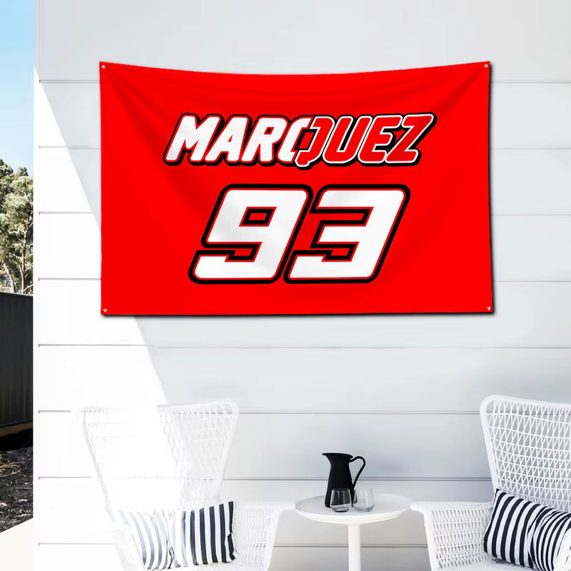 Moto Marquez Marc 93 Flagge aus Polyester mit Messingösen, mehrfarbig, B/H: 152,4 x 91,44 cm - Bild 2